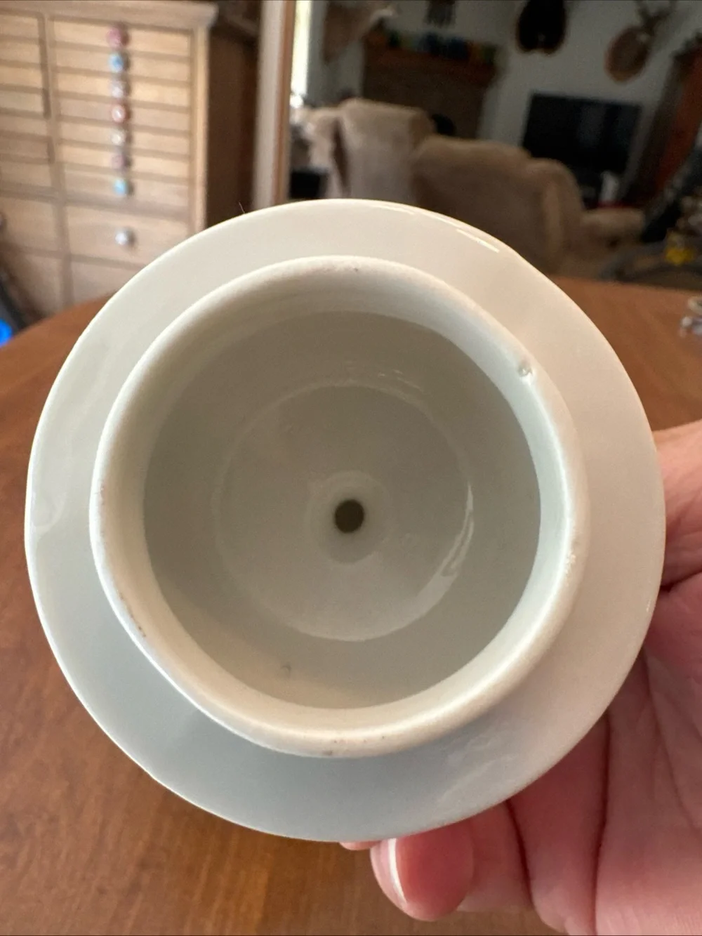 Porcelain Floral Ginger Jar in White with Orange and Green Accents